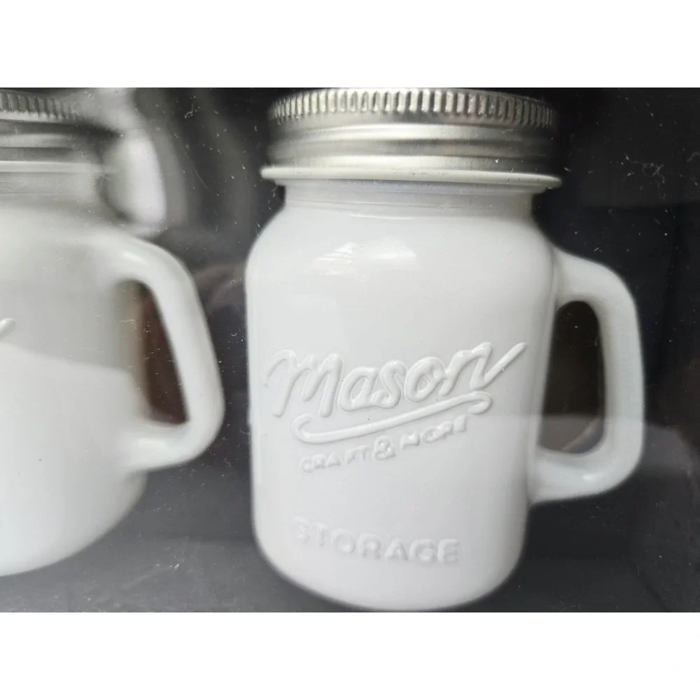 Mason‎ Craft and More Jar Salt and Pepper Shakers NEW white
